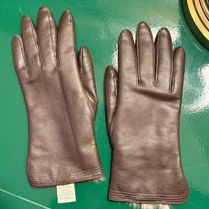 Fownes brown vintage fur-lined leather gloves